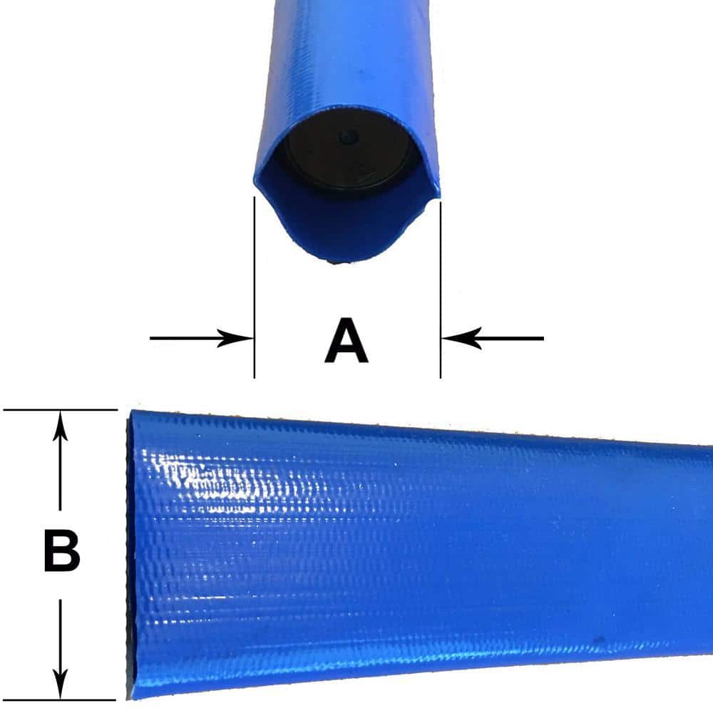 HYDROMAXX 2 in. Dia. x 100 ft. Blue 6 Bar Heavy Duty Lay Flat Hose with Connectors (2)