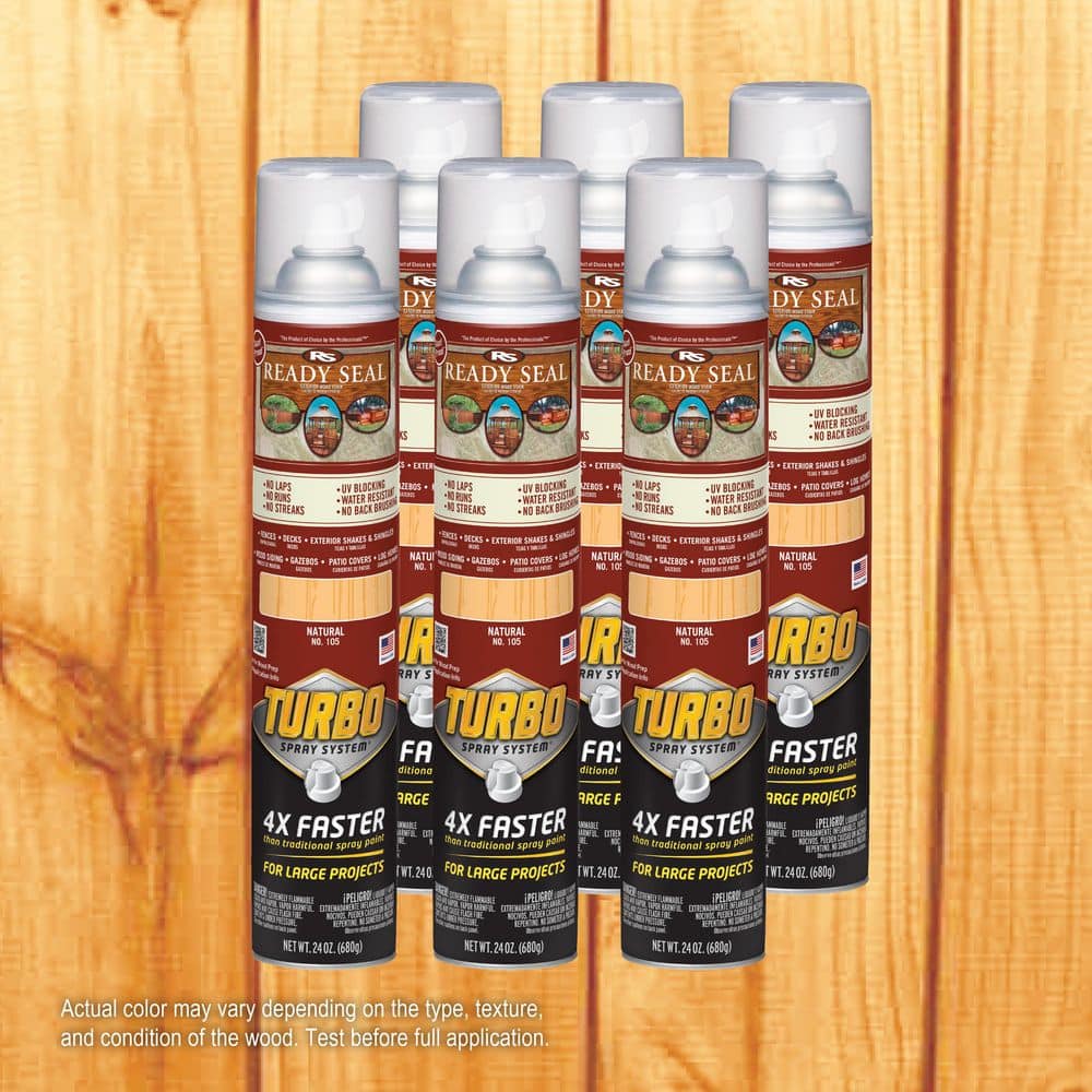 Ready Seal 24 oz. Turbo Natural Exterior Wood Stain and Sealer Spray (Case of 6)