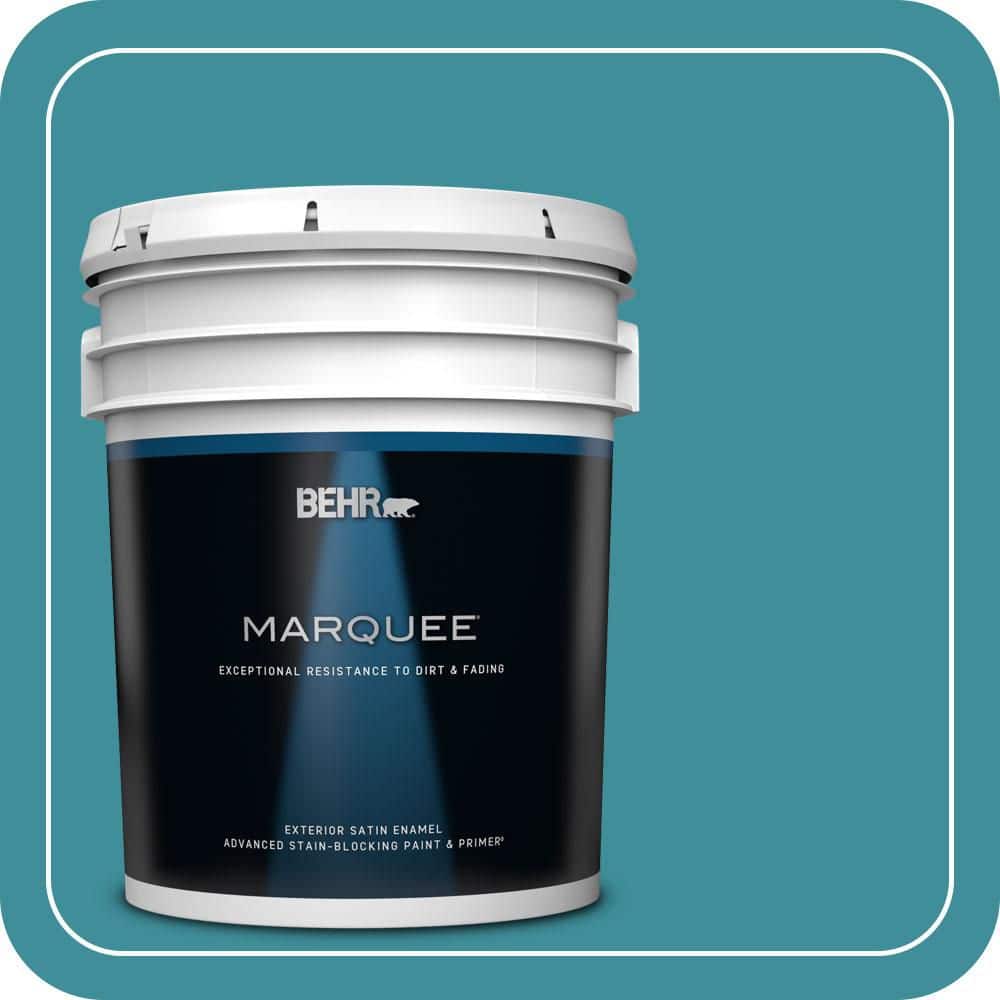 BEHR MARQUEE 5 gal. #MQ6-34 Prophetic Sea Satin Enamel Exterior Paint & Primer