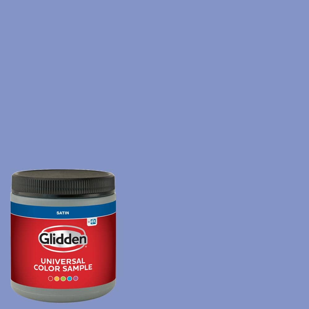 Glidden 8 oz. PPG1245-5 Blue Hyacinth Satin Interior Paint Sample (1)