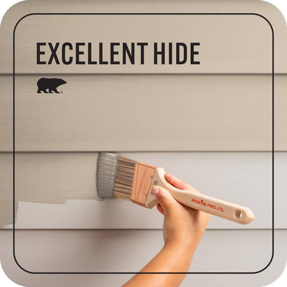BEHR PREMIUM PLUS 1 qt. #QE-28 Ranch Tan Flat Exterior Paint & Primer (4)