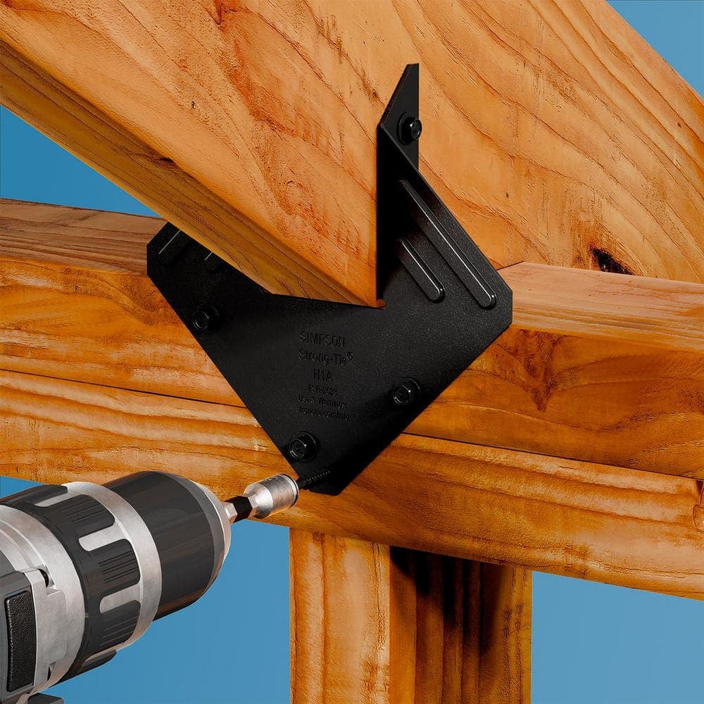 Simpson Strong-Tie Outdoor Accents H1APC 18-Gauge ZMAX, Black Powder-Coated Hurricane Tie (2)
