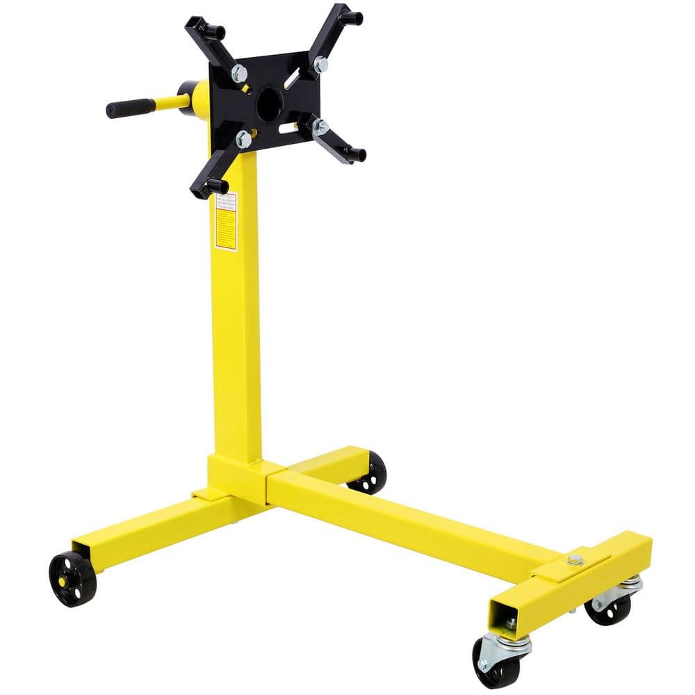 Tatayosi 1000 lbs. Capacity Engine Stand Hand Truck with 360° Rotating Head, Yellow (1)