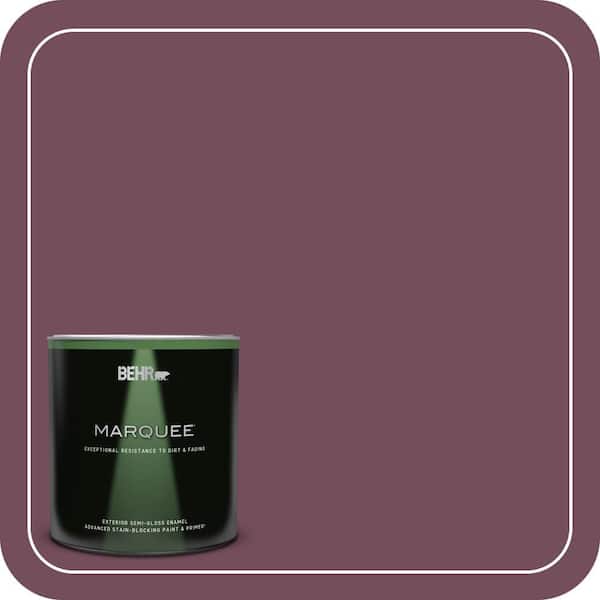 BEHR MARQUEE 1 qt. #S120-7 Fine Wine Semi-Gloss Enamel Exterior Paint & Primer (2)