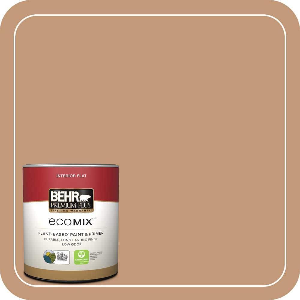 BEHR PREMIUM PLUS 1 qt. Home Decorators #HDC-AC-02 Copper Moon Flat EcoMix Plant-Based Interior Paint & Primer (1)