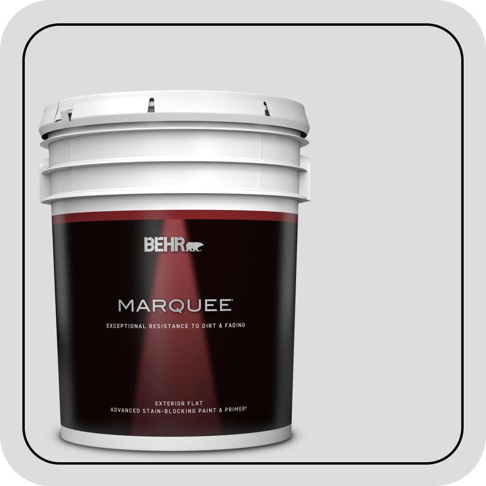BEHR MARQUEE 5 gal. #N540-1 Script White Flat Exterior Paint & Primer