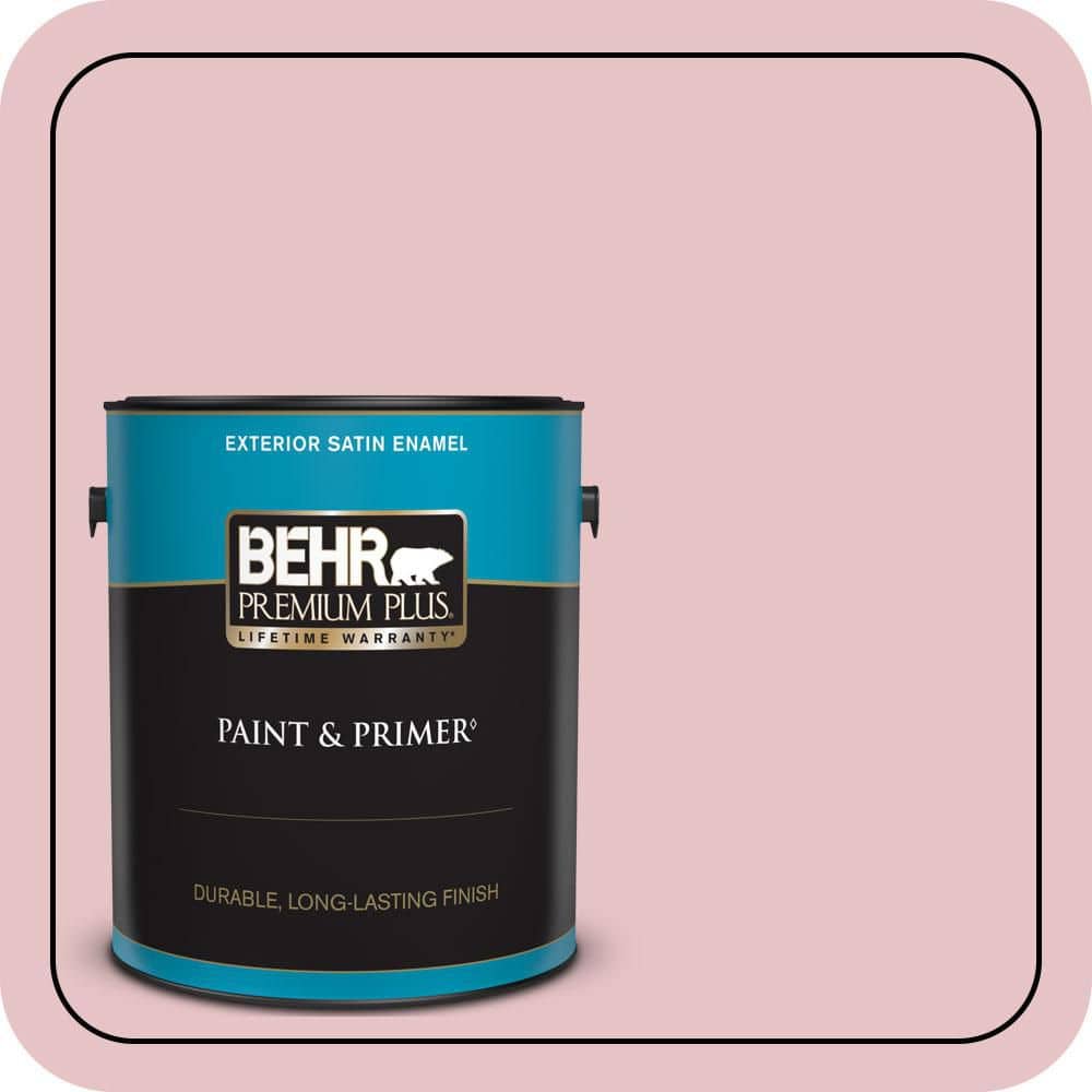 BEHR PREMIUM PLUS 1 gal. #S140-2 Cranapple Cream Satin Enamel Exterior Paint & Primer