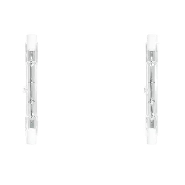 Feit Electric 250-Watt T3 R7s Short Base Dimmable Halogen Light Bulb, Bright White 2700K (2-Pack)