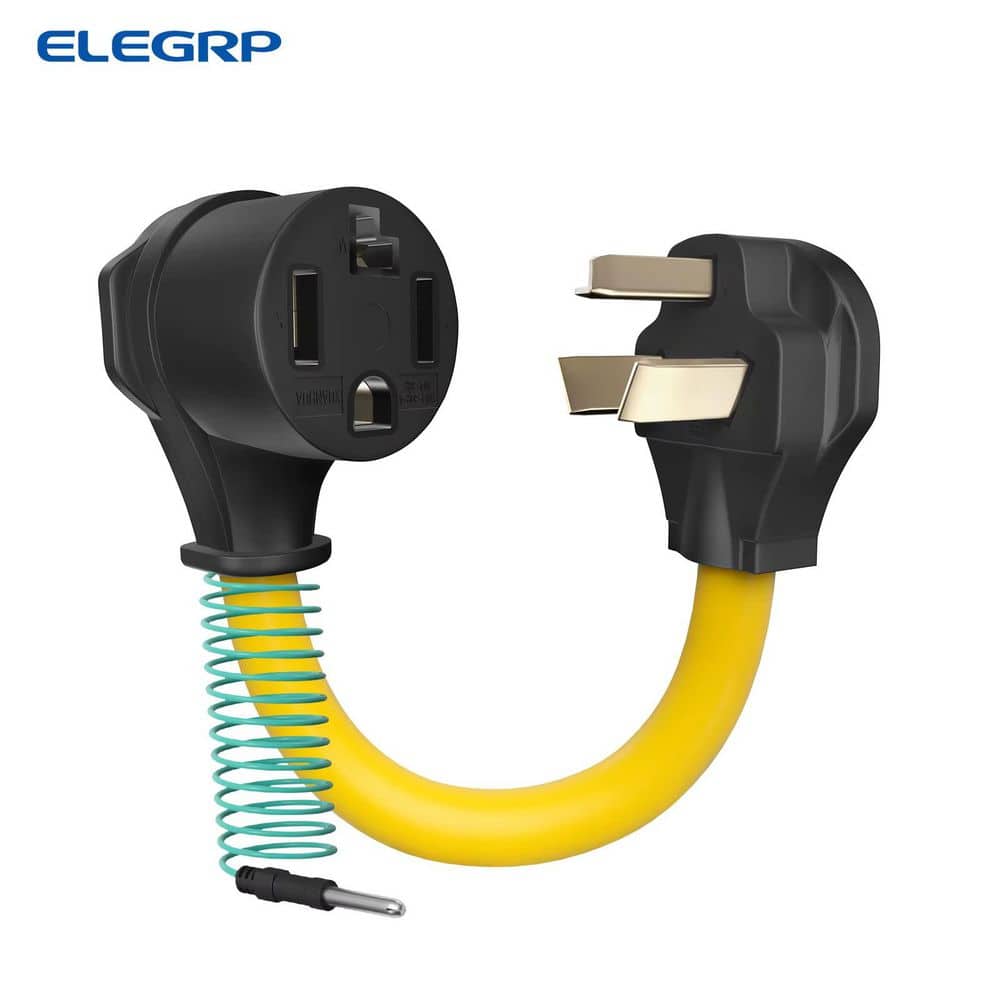 ELEGRP 1.5FT Dryer Adapter Cord NEMA 10 30P to 14 30R 30A 250V 7500W 10 AWG STW 180 Rotating Plug UL Compliant (1)