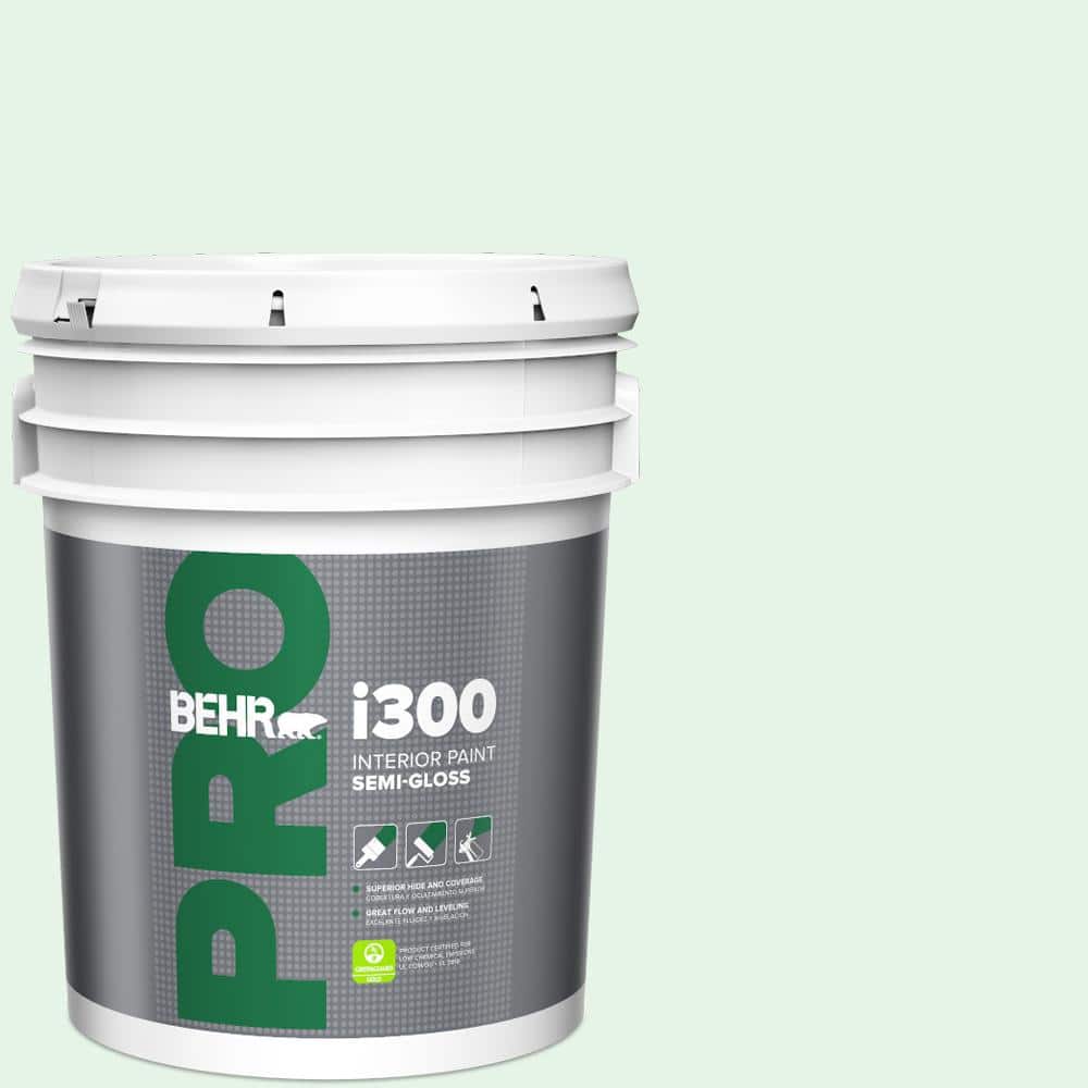 BEHR PRO 5 gal. #470C-1 Mint Fizz Semi-Gloss Interior Paint