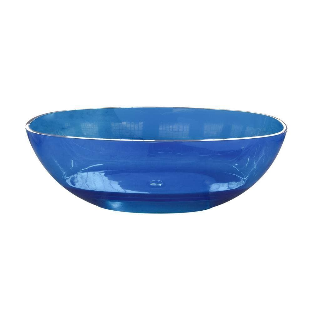 Unbranded 64 in. x 30 in. Soaking Bathtub with Center Drain in Transparent