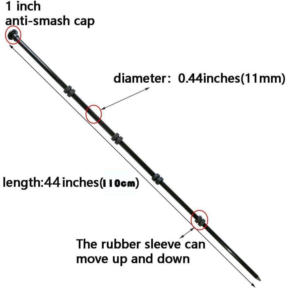 KIWDZFU 3.6 ft. Garden Fence Posts Heavy Glass Fiber 11mm Diameter Temporary Fencing Electric Fence Posts in Black, (20-Pack) (3)