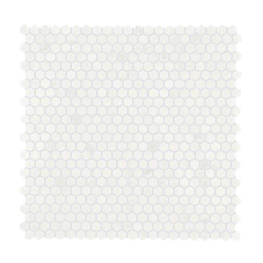 Daltile Premier Accents White Carrara 12 in. x 12 in. Marble Hexagon Mosaic Tile (1 sq. ft. / piece)