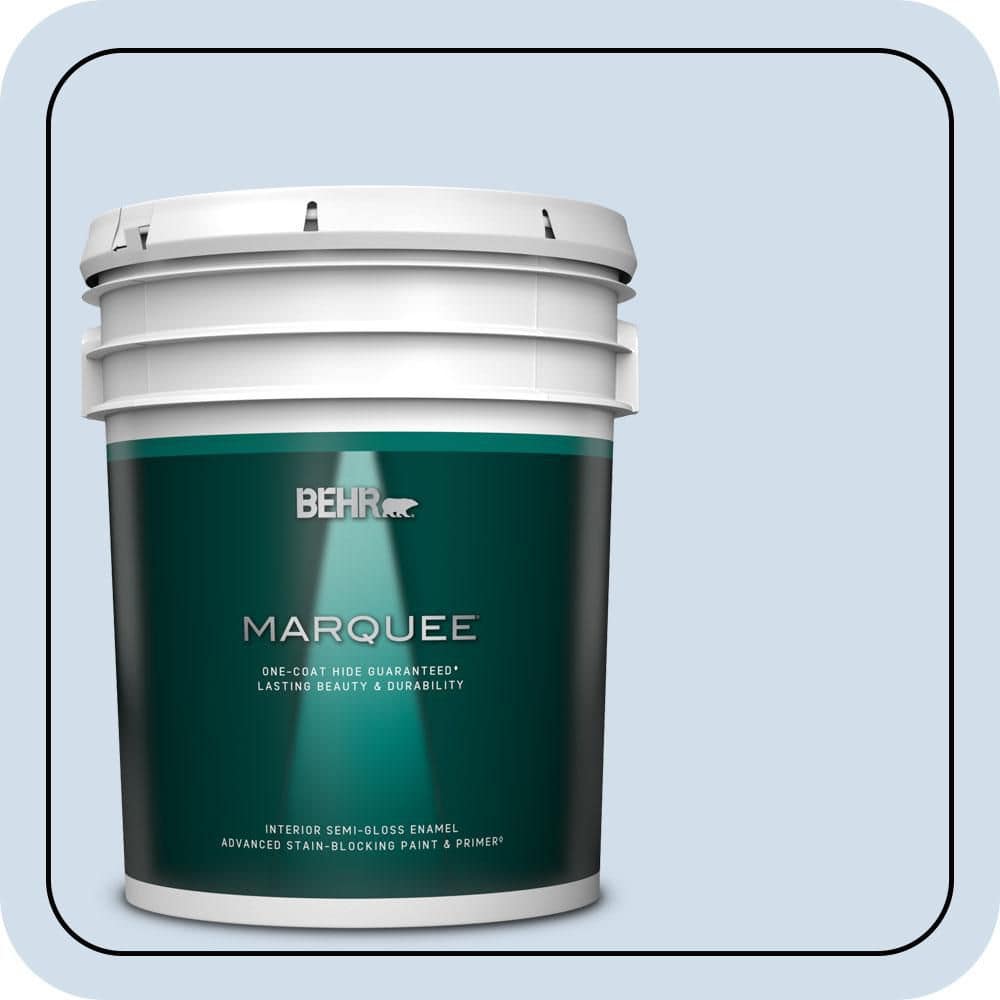 BEHR MARQUEE 5 gal. #M530-1 Ice Drop Semi-Gloss Enamel Interior Paint & Primer