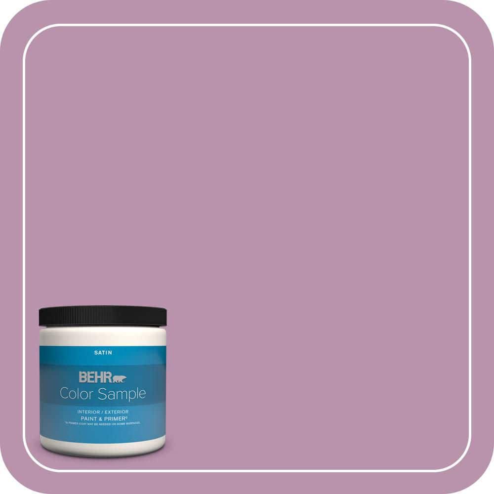 BEHR PREMIUM PLUS 8 oz. #680D-5 Bed of Roses Satin Enamel Interior/Exterior Paint & Primer Color Sample (1)