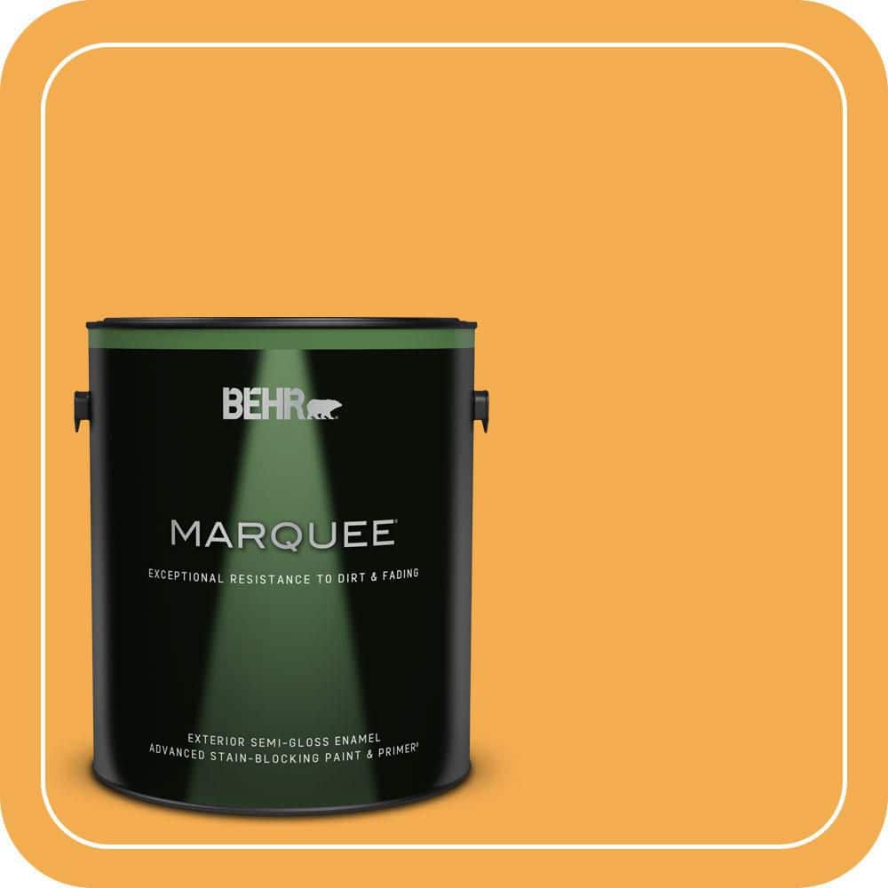 BEHR MARQUEE 1 gal. #290B-6 Squash Semi-Gloss Enamel Exterior Paint & Primer