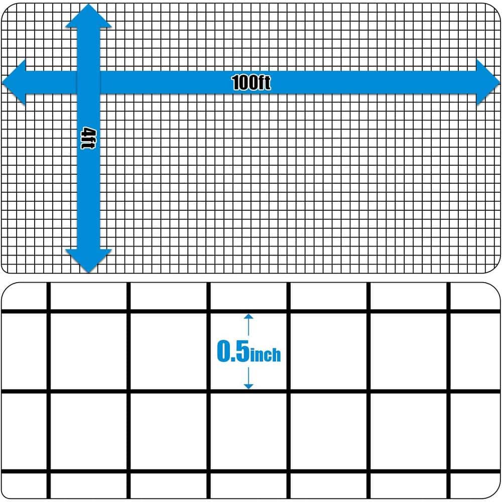 Fencer Wire 4 ft. x 100 ft. 16-Gauge Black PVC Coated Welded Wire Fence with Mesh Size 1/2 in. x 1/2 in. (2)