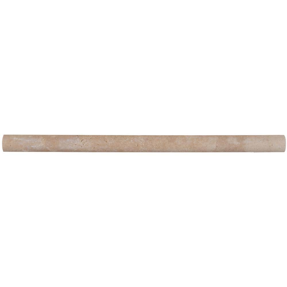 MSI Ivory Pencil Molding 0.75 in. x 12 in. Honed Travertine Wall Tile (1 lin. ft.) (4)