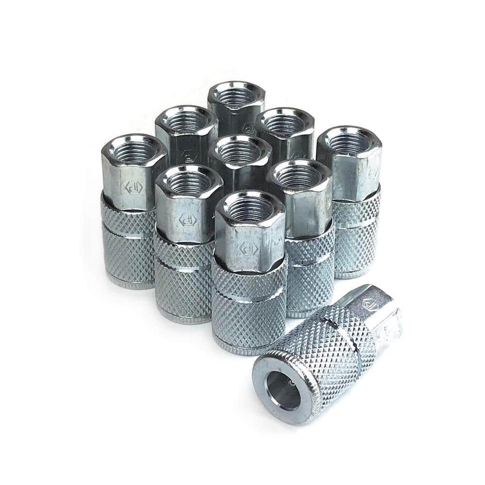 Primefit Extreme Performance 1/4 in. x 1/4 in. Steel Female Automotive T-Style 6-Ball Coupler (10-Pack) (1)