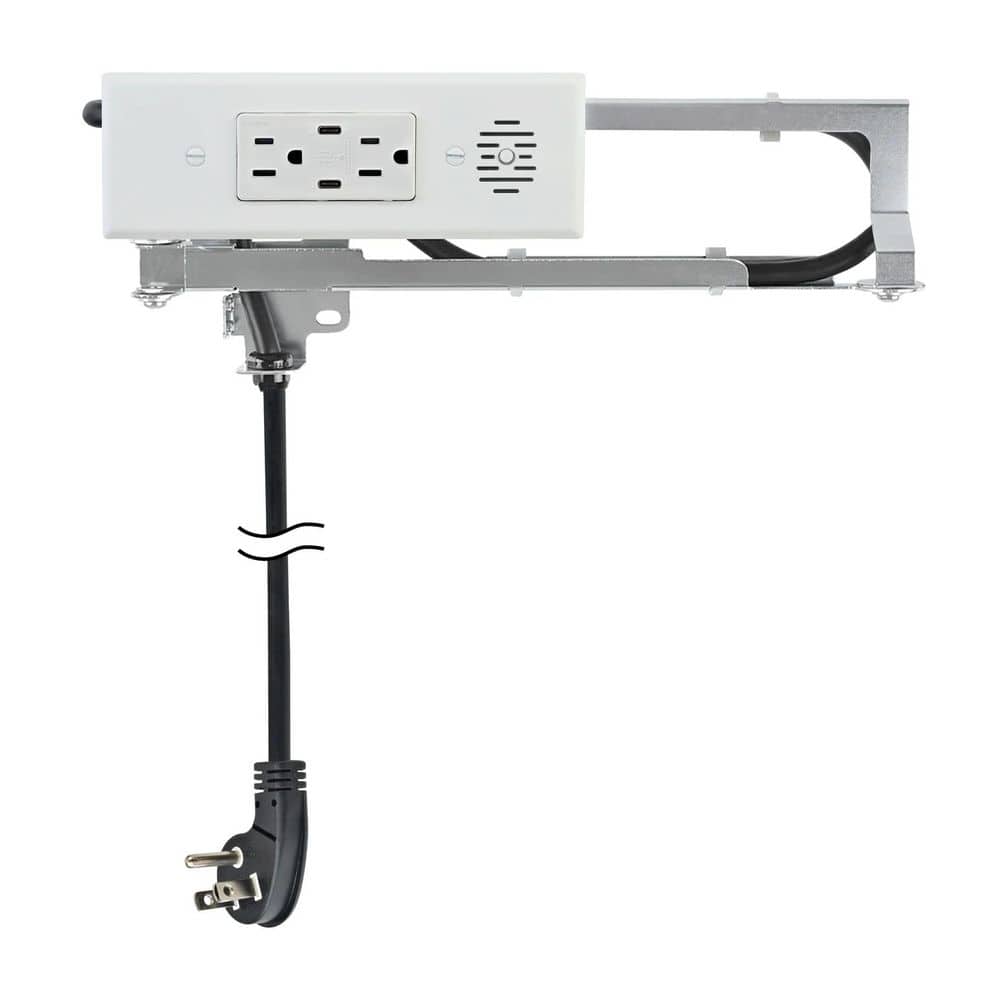 DOCKING DRAWER White 15 Amp Blade In-Drawer Outlet with (2) 30W USB-C and (2) AC Ports