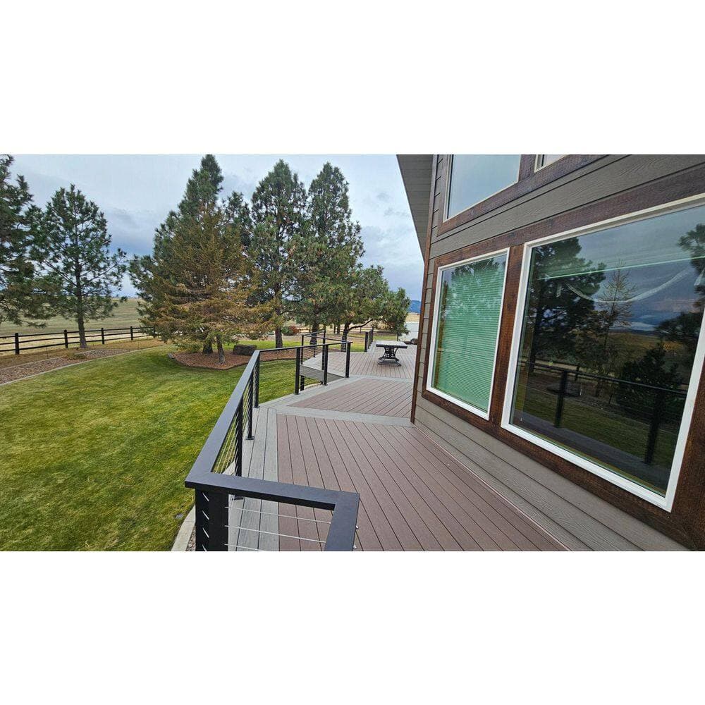 Maisy Railing 8 ft. Aluminum Surface Mounted Railing Post Kit with Stainless Steel Cable for Cable Railing System (3)