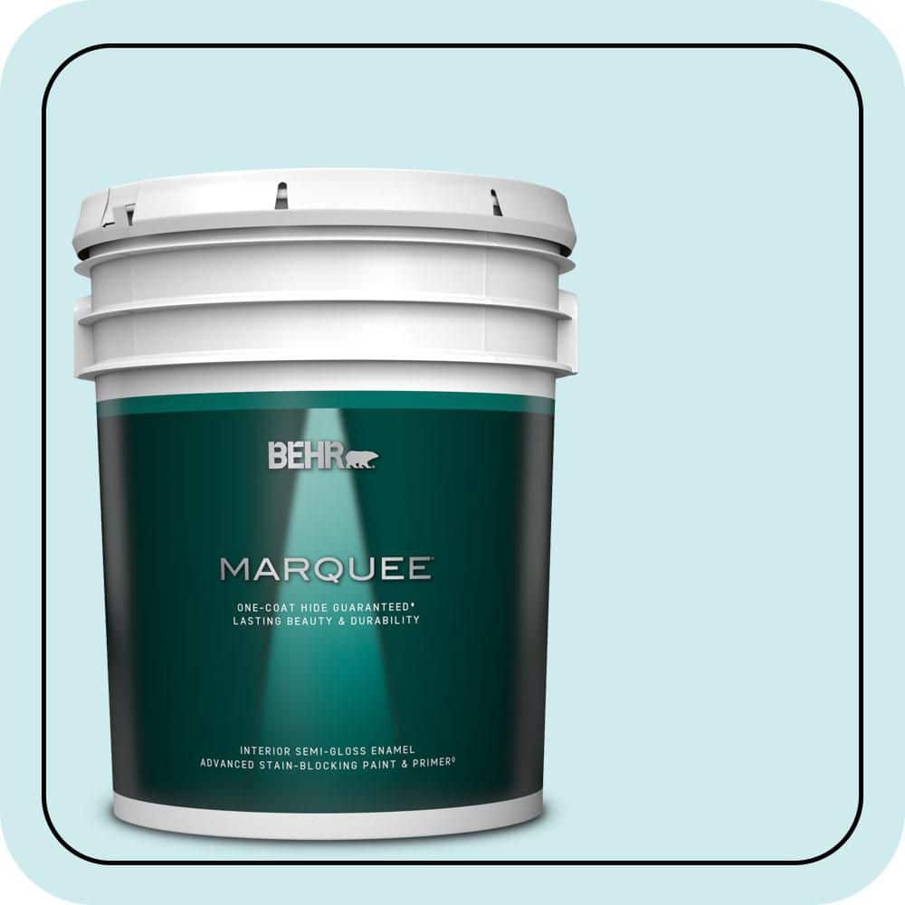 BEHR MARQUEE 5 gal. #510A-2 Salty Tear Semi-Gloss Enamel Interior Paint & Primer