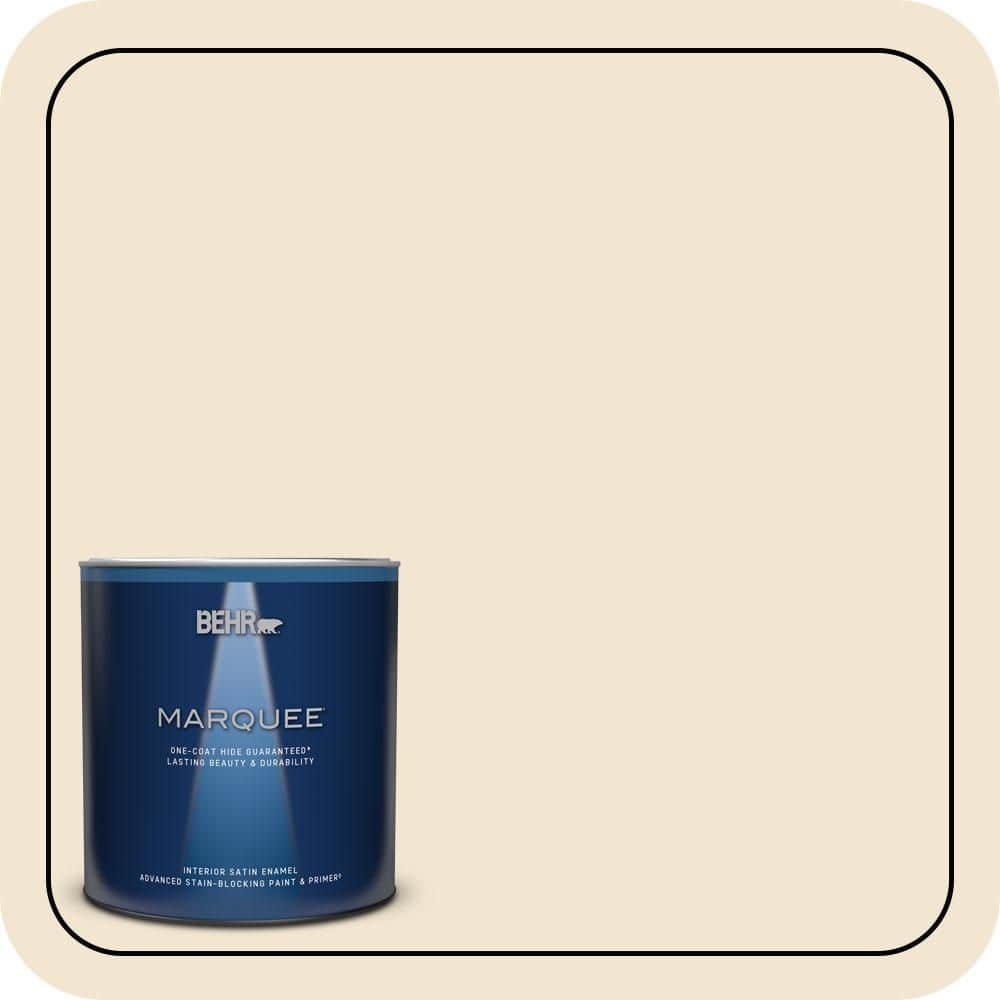 BEHR MARQUEE 1 qt. #S300-1 French Creme Satin Enamel Interior Paint & Primer