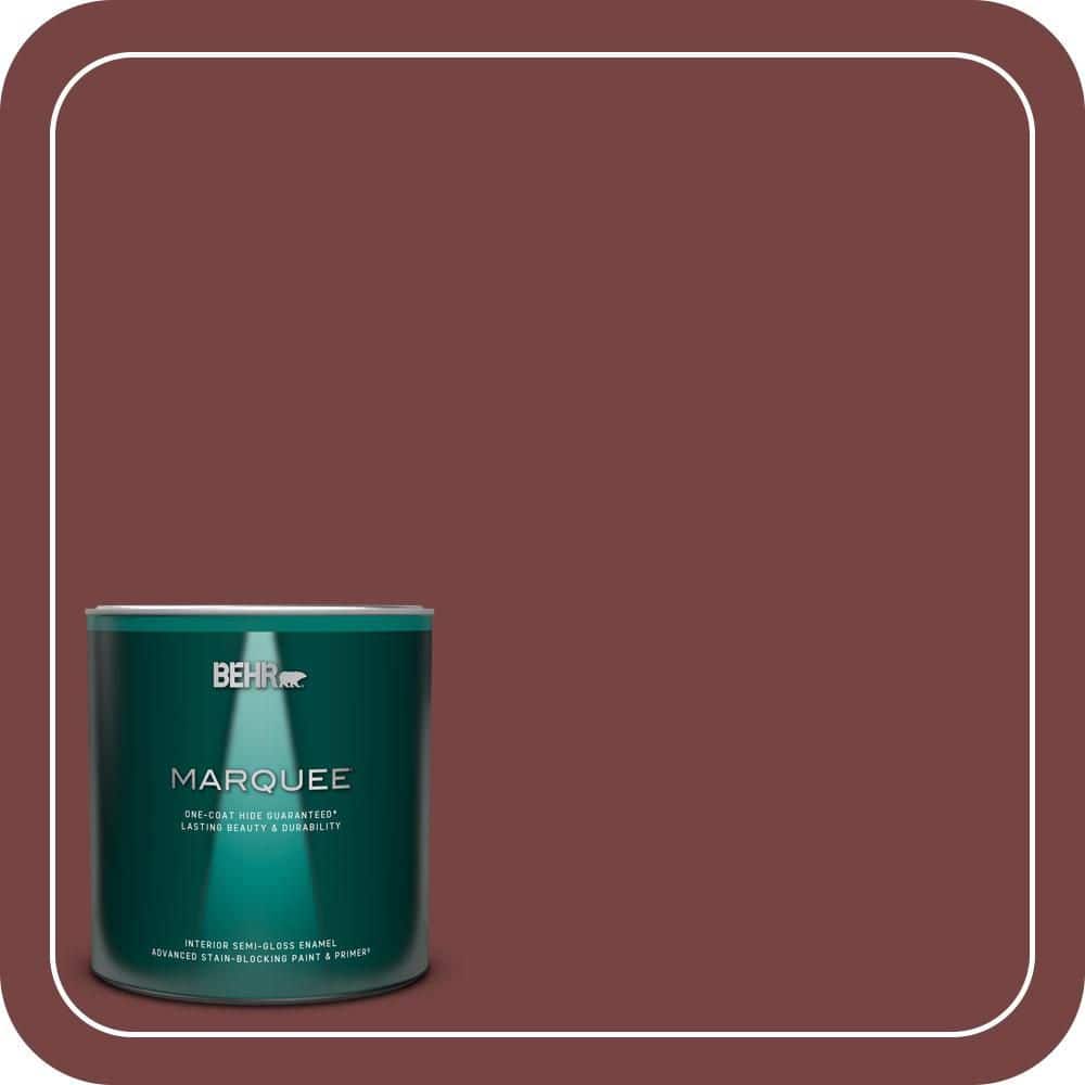 BEHR MARQUEE 1 qt. #S130-7 Cherry Cola Semi-Gloss Enamel Interior Paint & Primer