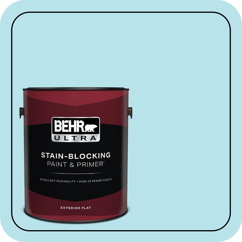 BEHR ULTRA 1 gal. #P490-1 Ocean Front Flat Exterior Paint & Primer