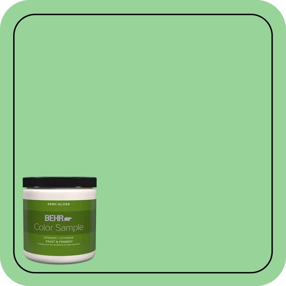 BEHR PREMIUM PLUS #P390-4 Young Green Flat Interior/Exterior Paint & Primer Color Sample (1)