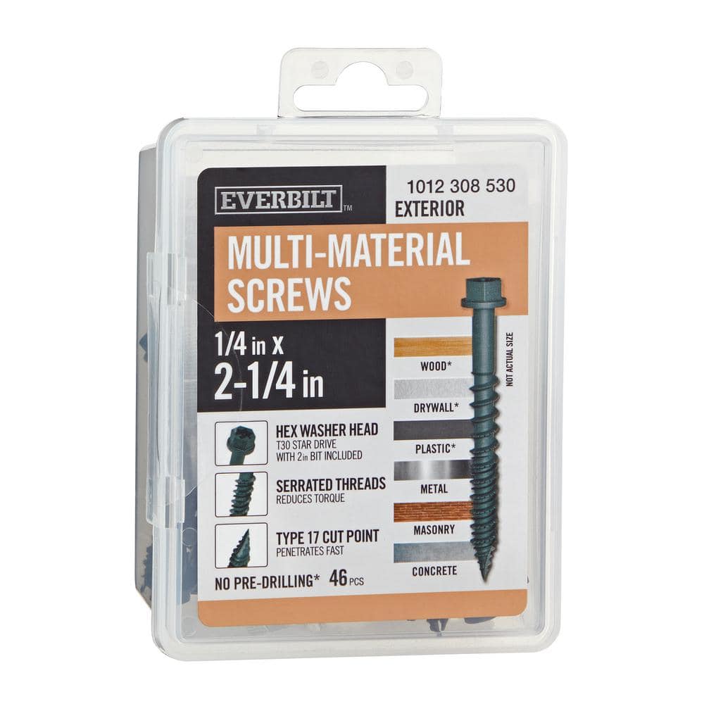 Everbilt Black 6-Lobe Drive Exterior Washer Hex Head Multi-Material Screw 1 lb. - Box (1)