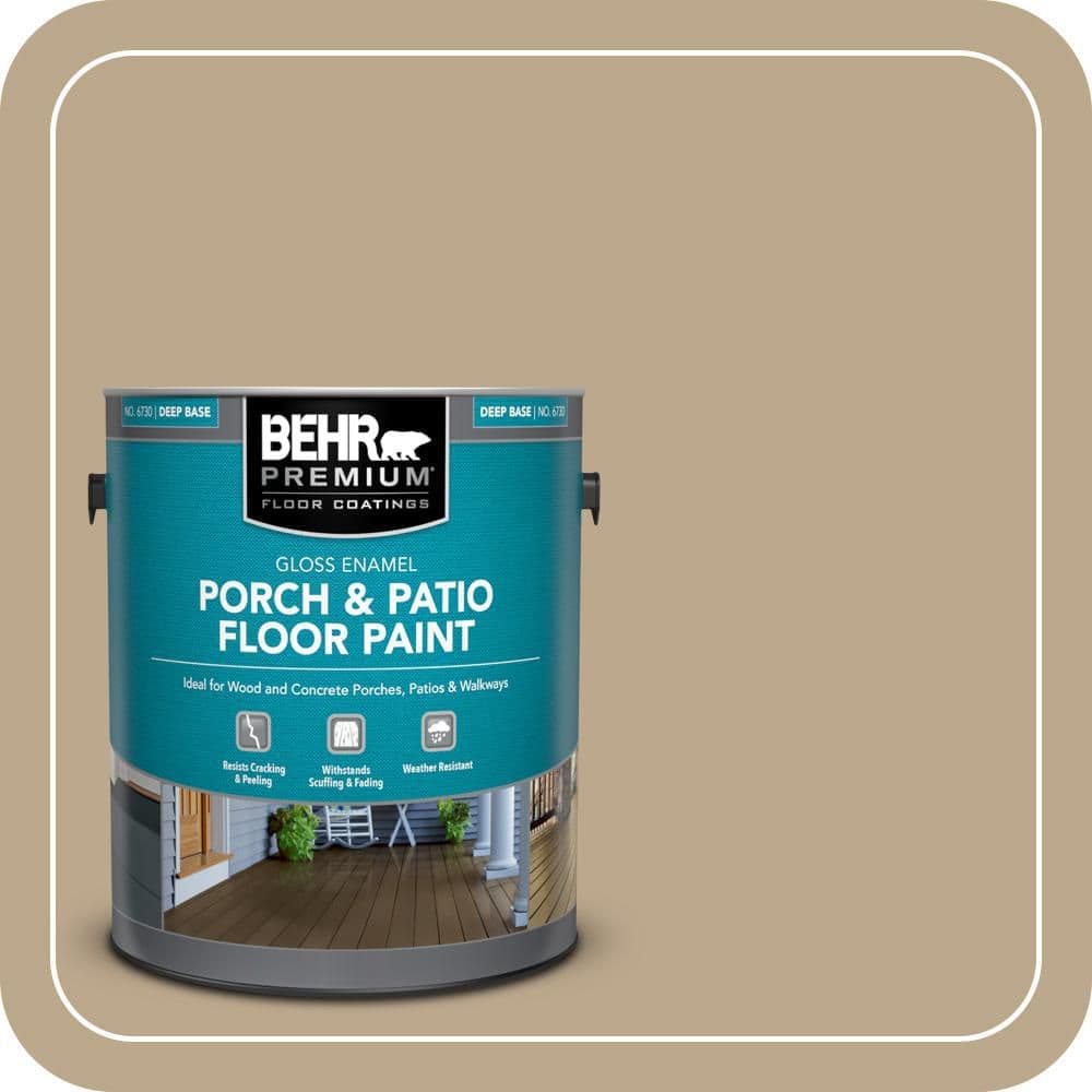 BEHR PREMIUM 1 gal. Home Decorators Collection #HDC-NT-16 Natural Chamois Gloss Enamel Interior/Exterior Porch and Patio Floor Paint