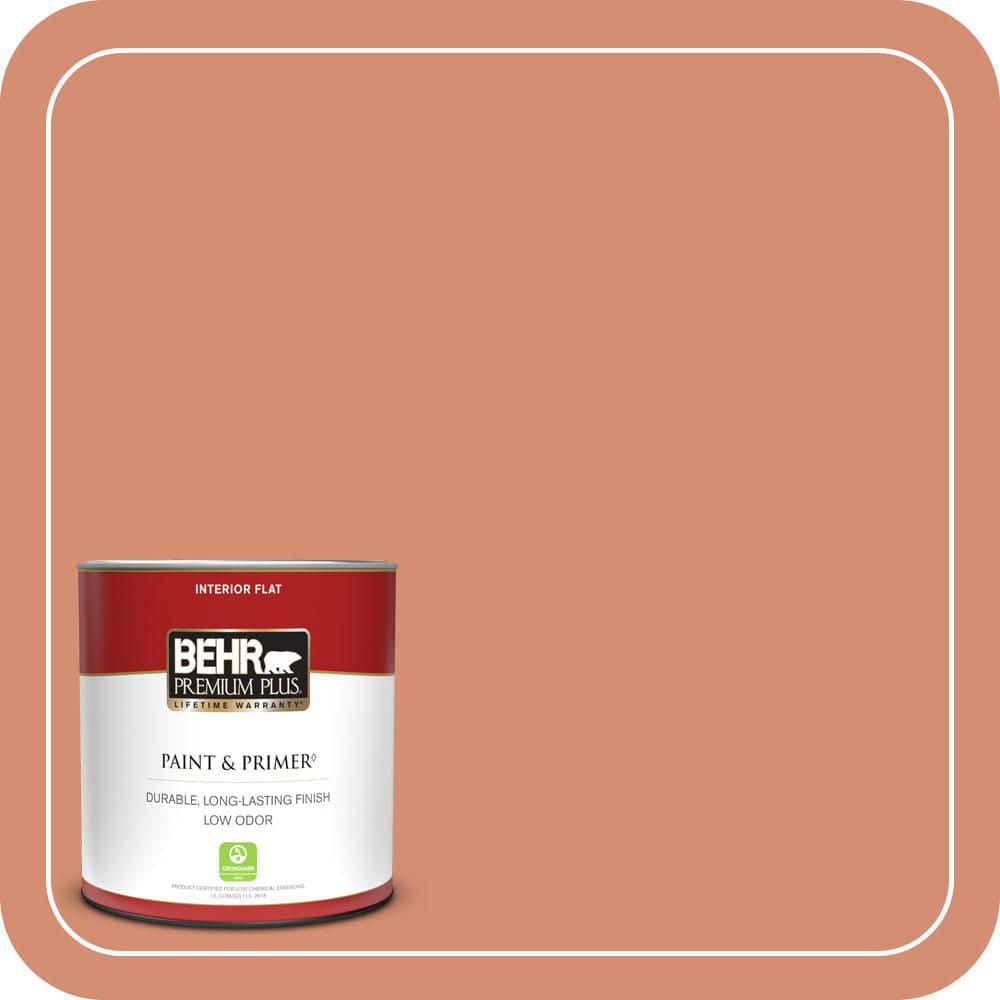 BEHR PREMIUM PLUS #ICC-63 Terra Cotta Pot Flat Interior/Exterior Paint & Primer Color Sample