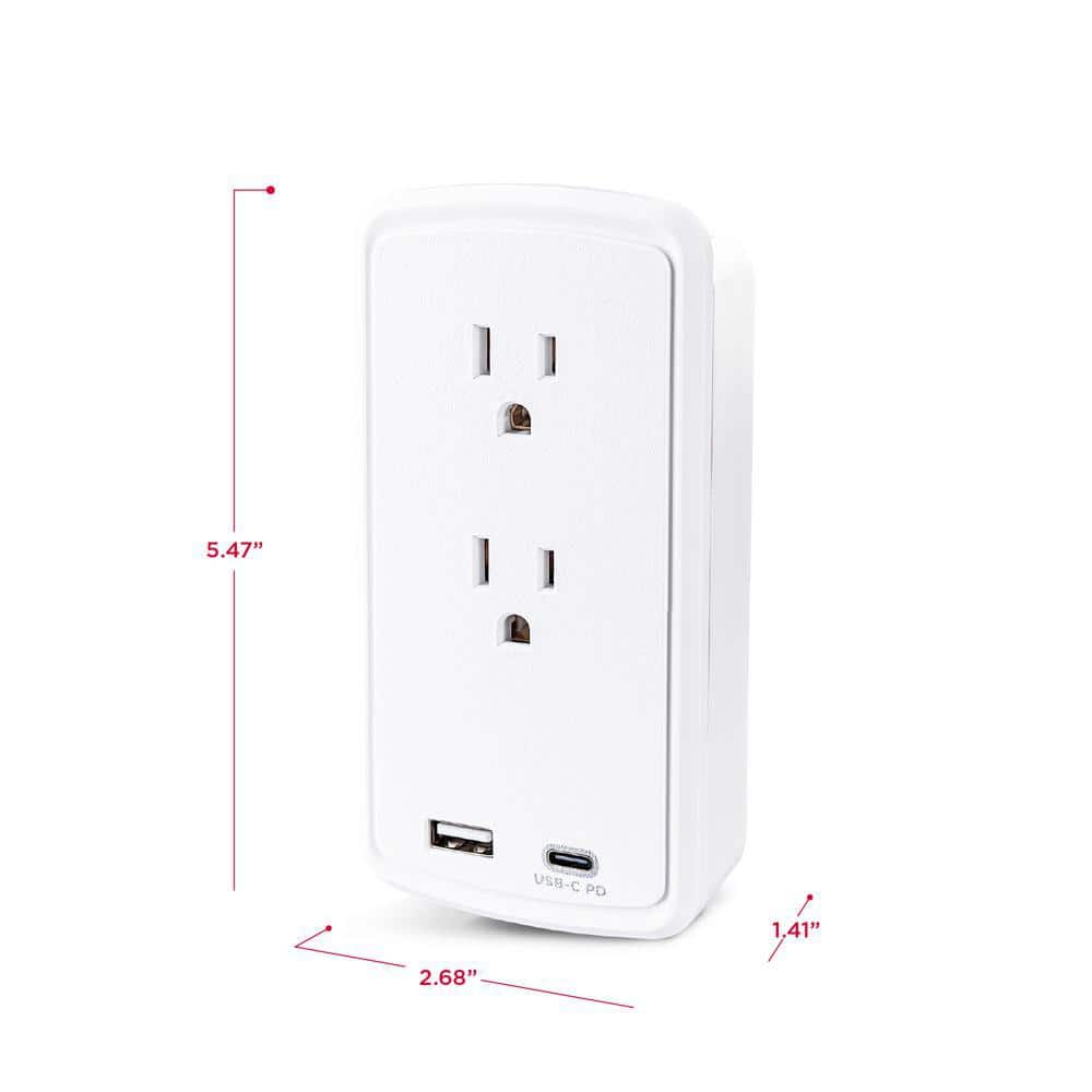 CyberPower 2-Outlet Surge Protector USB-A USB-C Wall Tap (3)