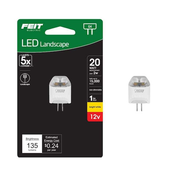 Feit Electric 20-Watt Equivalent T5 G4 Bi-Pin Base 12-Volt Landscape Garden LED Light Bulb, Bright White (3000K) (1-Pack)