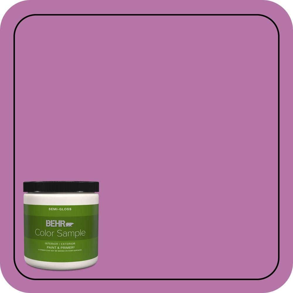 BEHR PREMIUM PLUS 8 oz. #P110-5A Eccentric Magenta Semi-Gloss Interior/Exterior Paint & Primer Color Sample