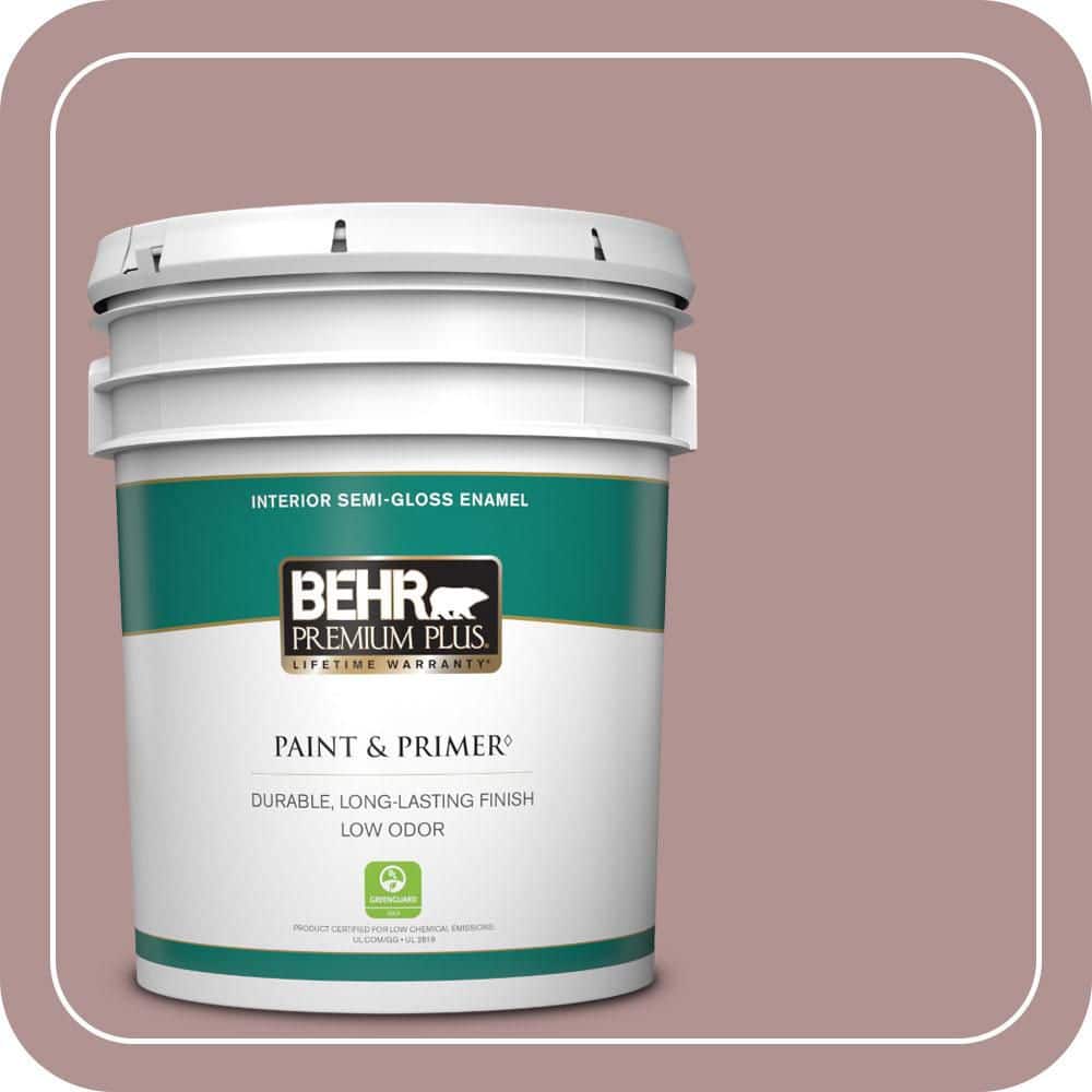 BEHR PREMIUM PLUS 5 gal. #MQ1-46 Antoinette Semi-Gloss Enamel Low Odor Interior Paint & Primer