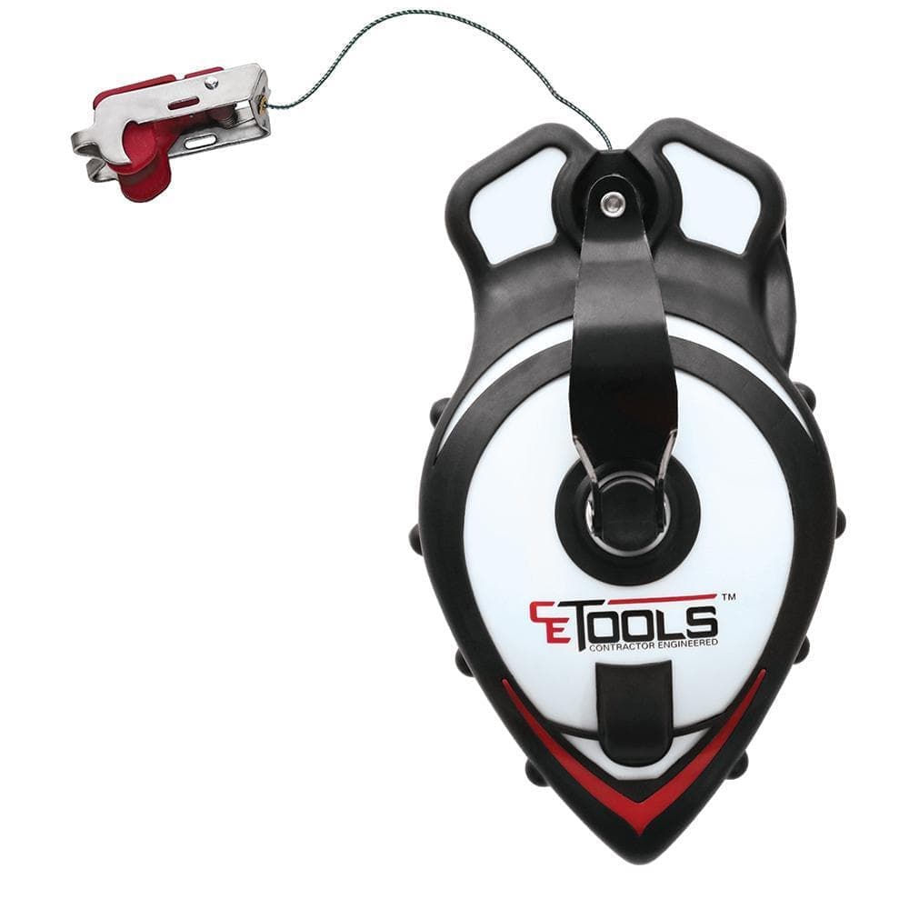 CE TOOLS Snapback 50 ft. Chalk Reel Precision Line with Spring Loaded Self Releasing Tip