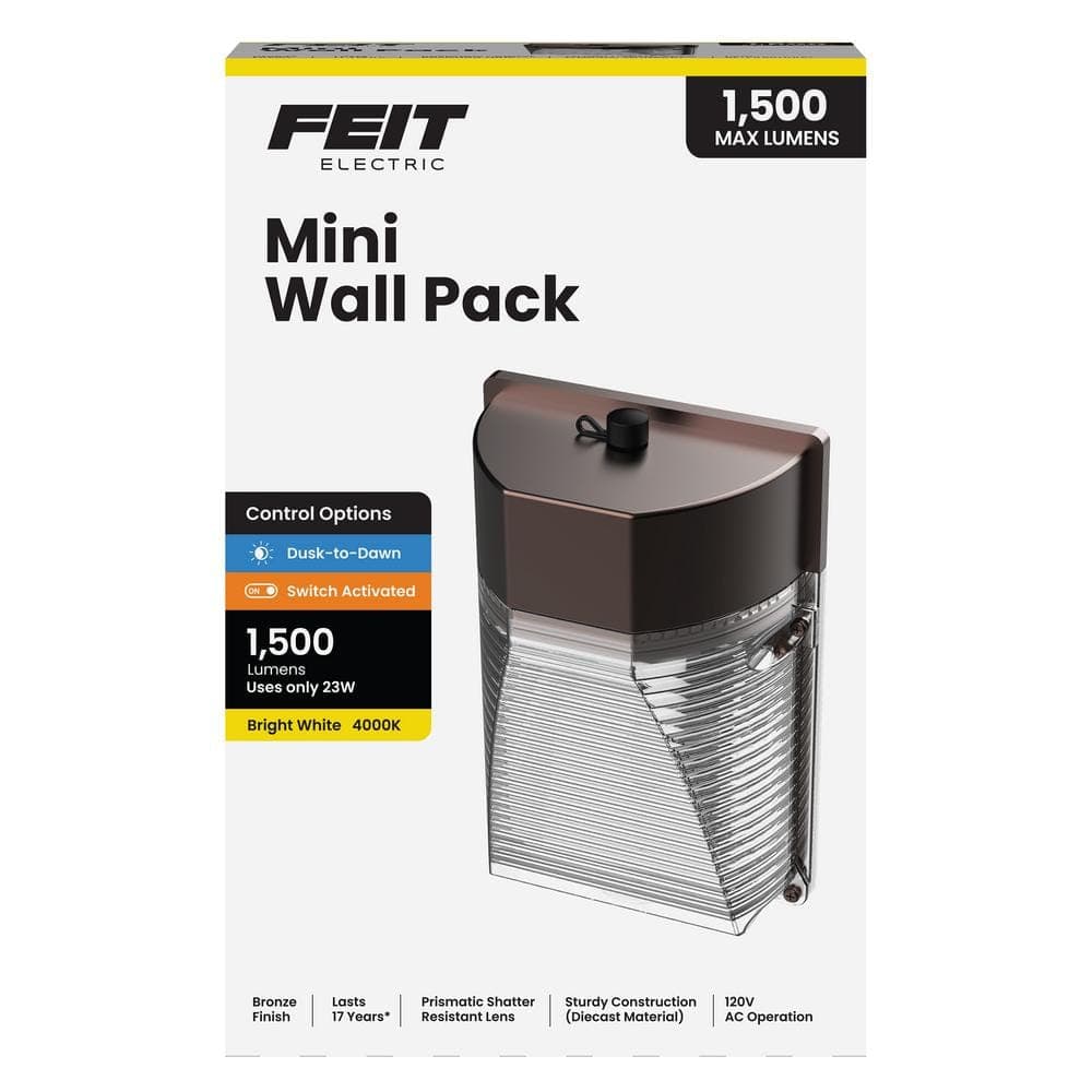 Feit Electric 1500 Lumen Integrated LED Bronze Dusk to Dawn Mini Wall Pack Light, 4000K (4)