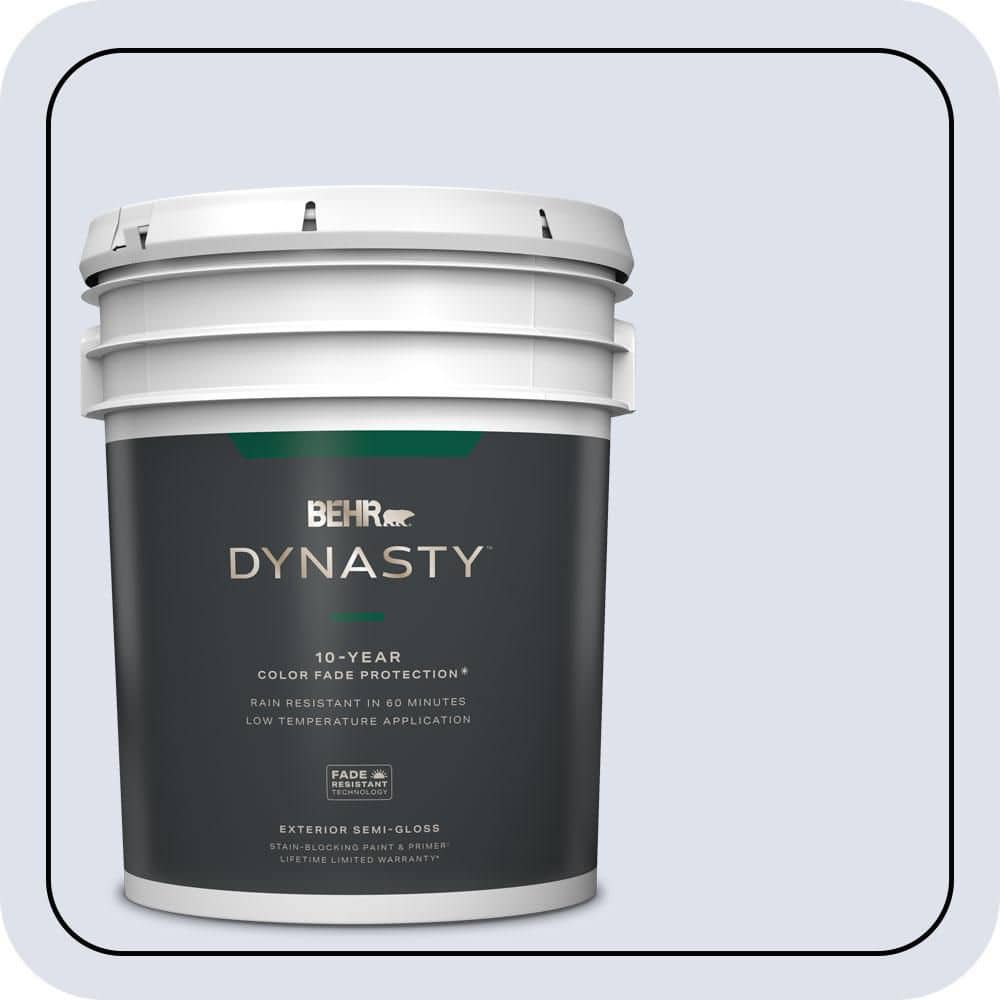 BEHR DYNASTY 5 gal. #600A-1 December Dawn Semi-Gloss Exterior Stain-Blocking Paint & Primer
