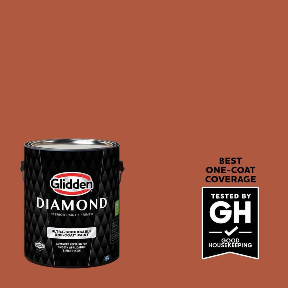 Glidden Diamond 1 gal. PPG1191-7 Glowing Firelight Eggshell Interior Paint with Primer