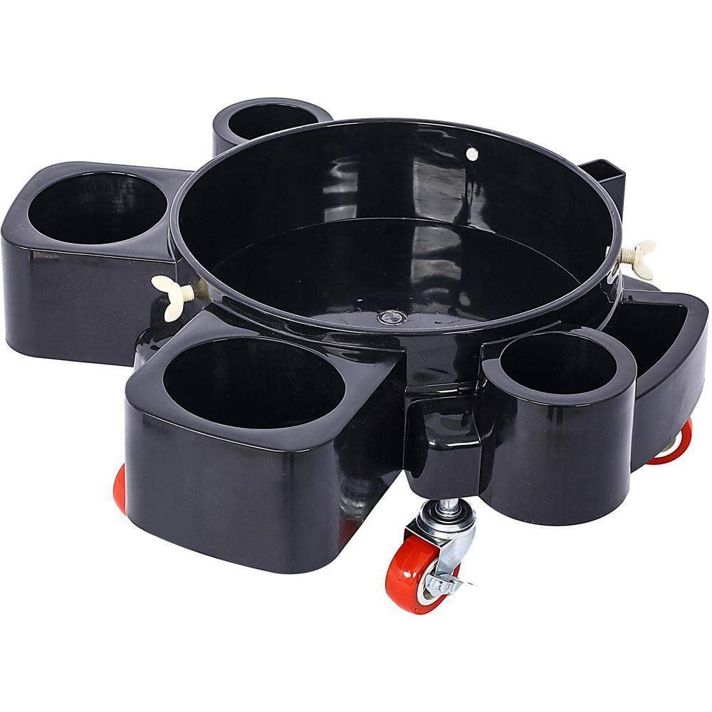 Miscool Ami 2-Pieces Set 5 Gal. 250 lbs. Rolling Bucket Dolly with 5 Swivel Casters Removable Bucket Dolly for Car Wash Dolly (3)