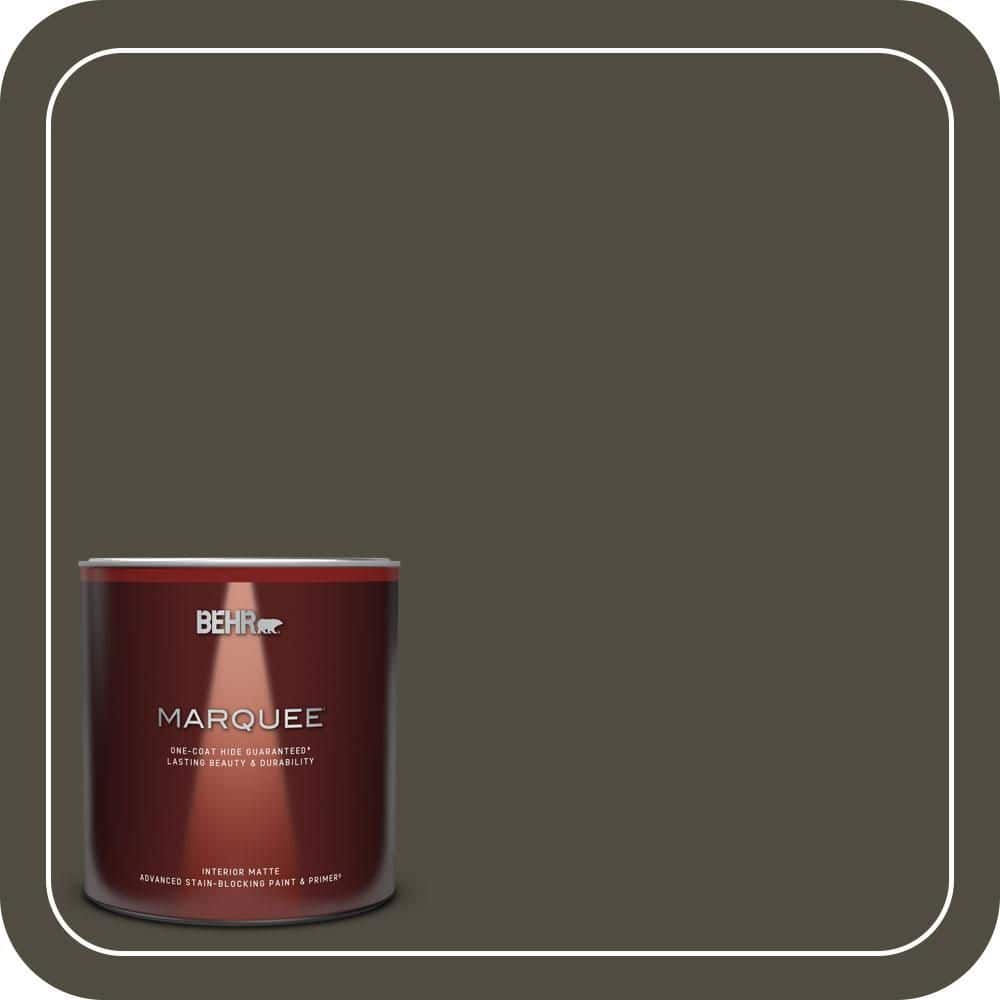 BEHR MARQUEE 1 qt. #S-H-760 Olive Leaf Matte Interior Paint & Primer