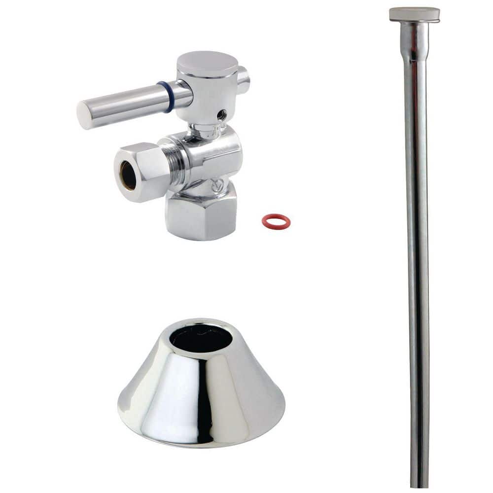 Kingston Brass Trimscape Lever 1-Handle Toilet Trim Kit with Supply Line and Flange in Polished Chrome (1)