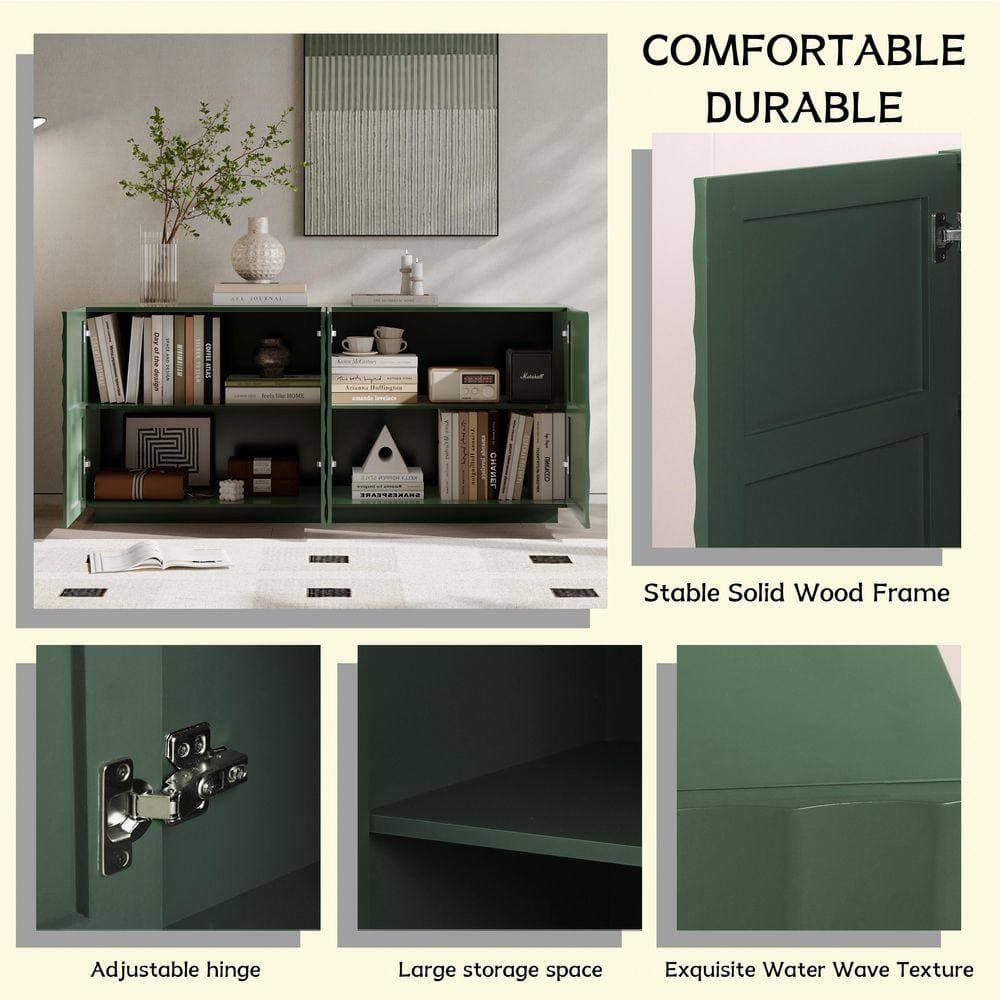 COWLOWN 59 in. W x 15 in. D x 26.5 in. H Bathroom Green Linen Cabinet (3)