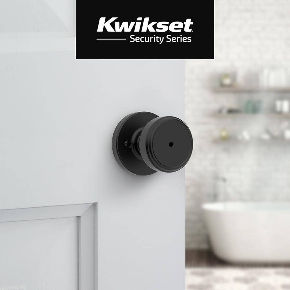Kwikset Maven Matte Black Bed/Bath Round Door Knob (2)