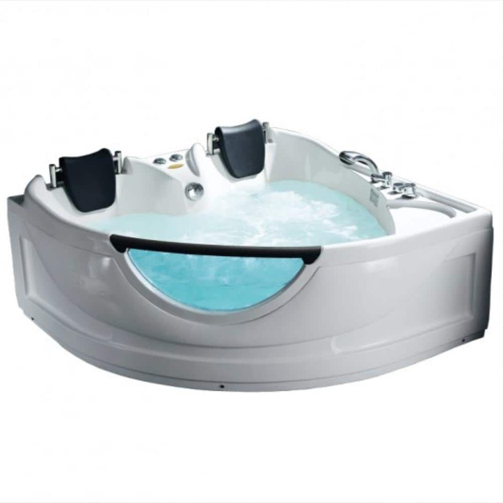 MESA 61 in. Acrylic Freestanding Flatbottom Whirlpool and Air Bathtub in White