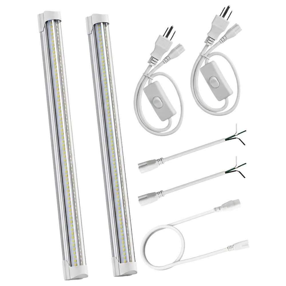 Unbranded 5000K 3450 Lumen 1.5 ft. LED Shop Light Workbench T8 Under Cabinet Plug-In Power Source 2 Pack (1)