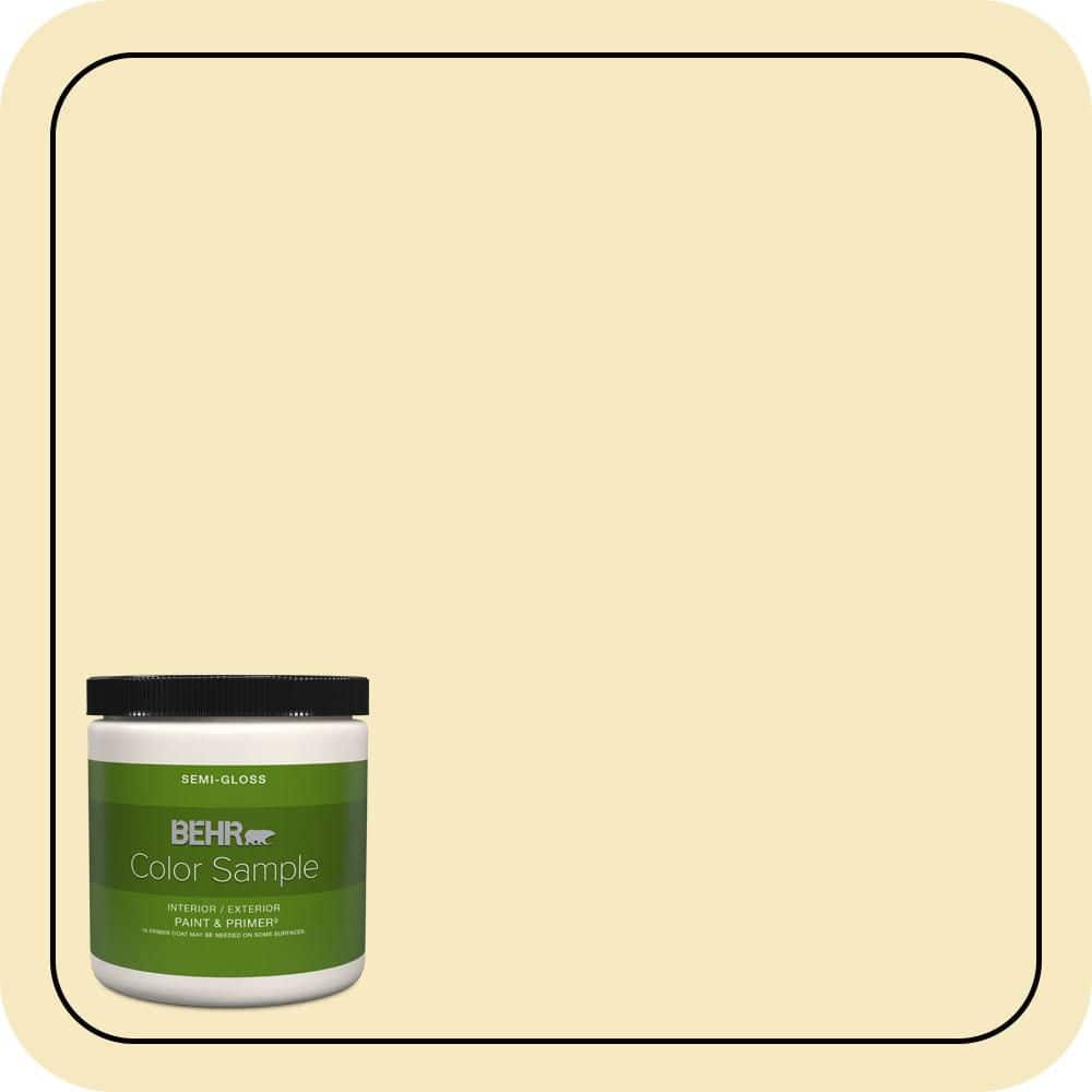 BEHR PREMIUM PLUS 8 oz. #T15-9 Dandelion Tea Semi-Gloss Interior/Exterior Paint & Primer Color Sample