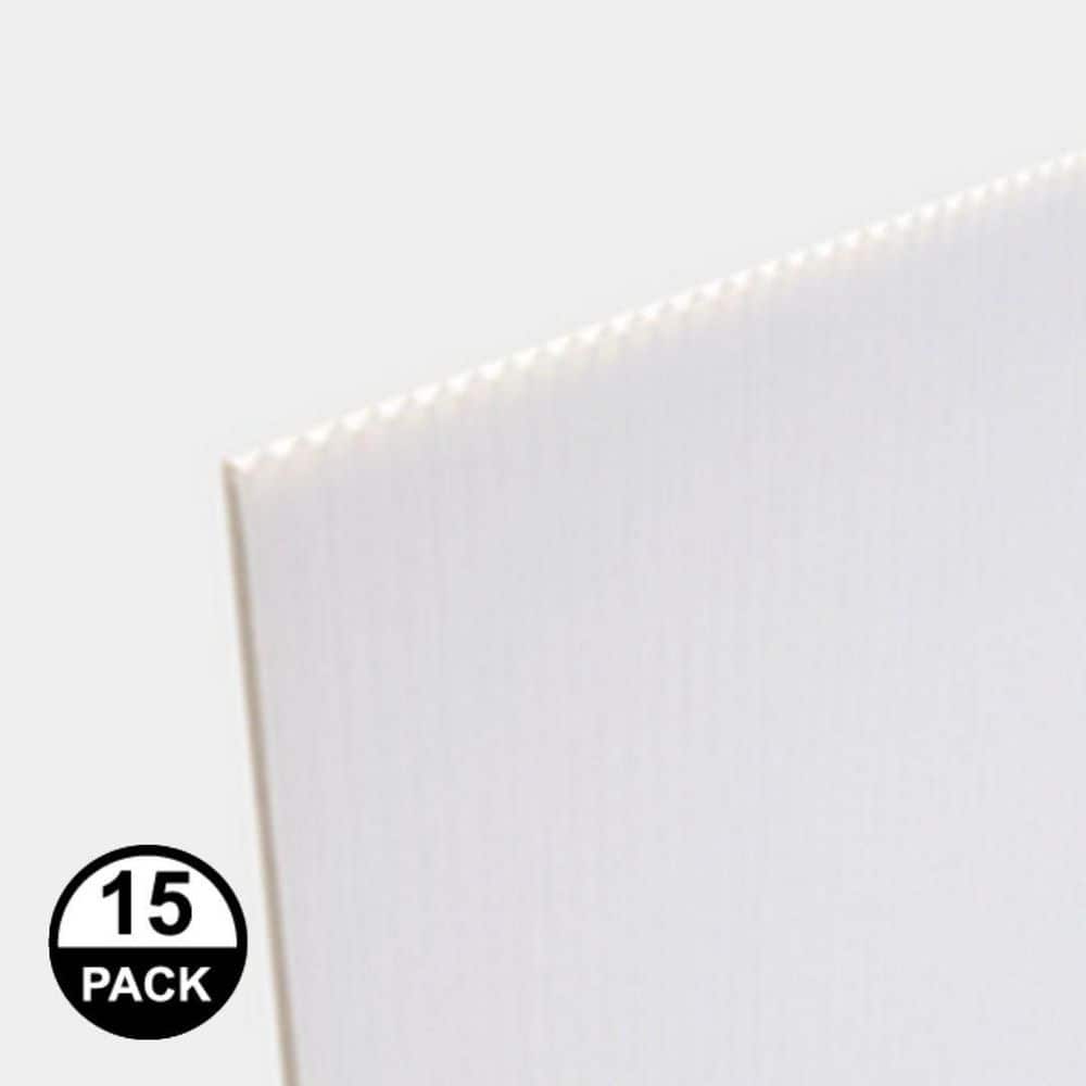 Coroplast 36 in. x 24 in. x 0.157 in. (4mm) White Corrugated Twinwall Plastic Sheet (15-Pack)